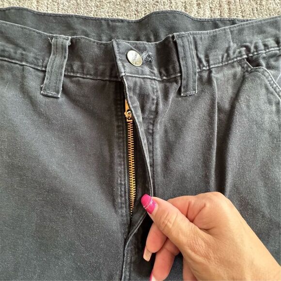 Carhartt Men's Relaxed Fit 100% Cotton Carpenter Utility Jeans Black Size 40x30 - Picture 5 of 11